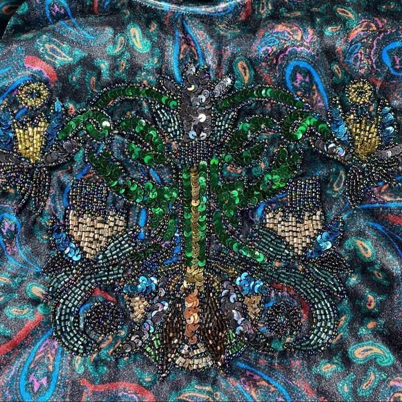 Free People L’amour Velvet Paisley Bell Sleeve Top - Picture 7 of 9